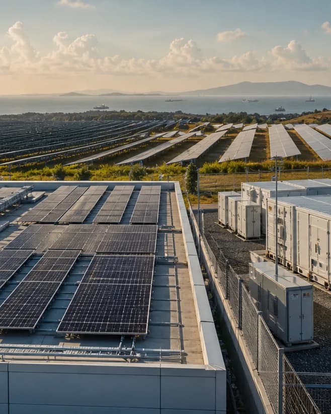 Solar modules and LFP battery racks prepared for export shipment